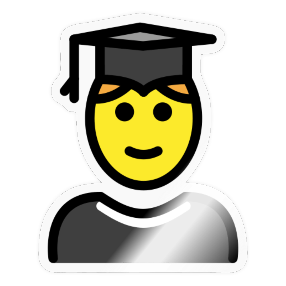 Man Student Moji Sticker - Emoji.Express - transparent glossy