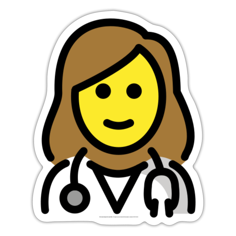 Woman Health Worker Moji Sticker - Emoji.Express - white matte