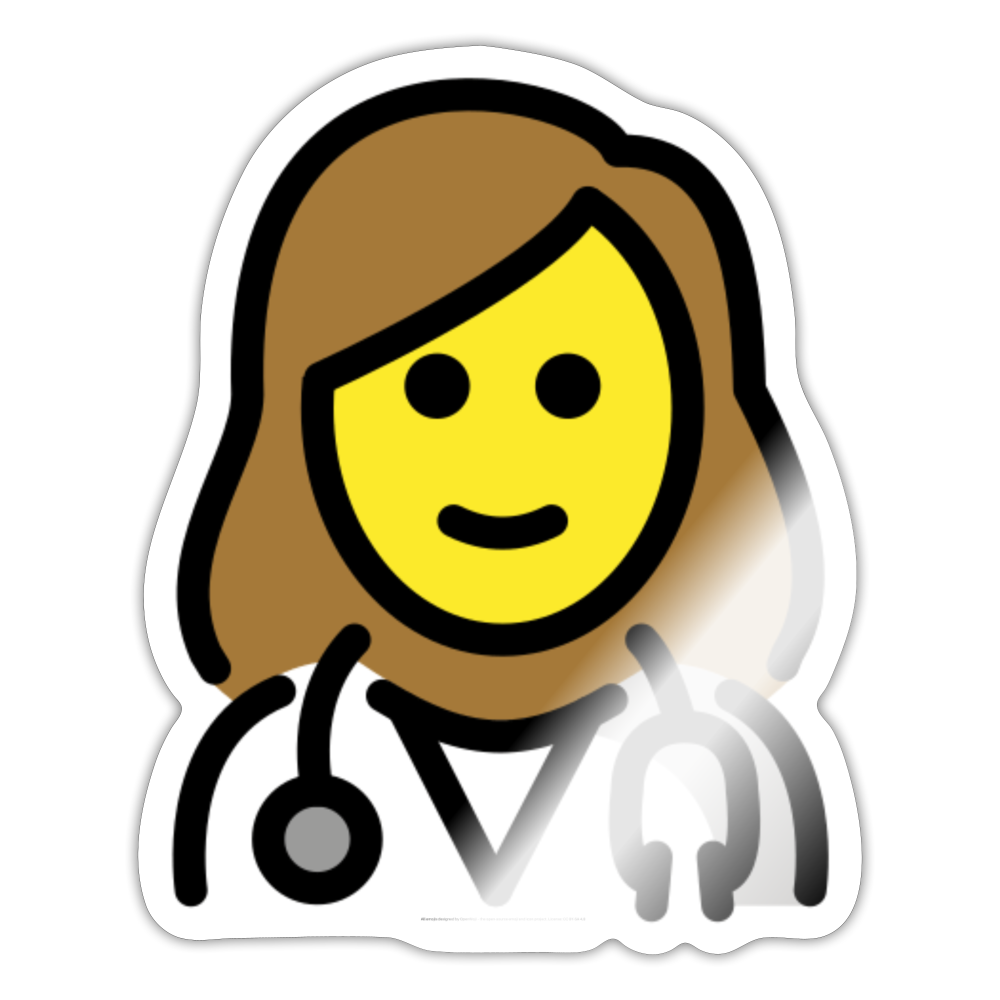 Woman Health Worker Moji Sticker - Emoji.Express - white glossy