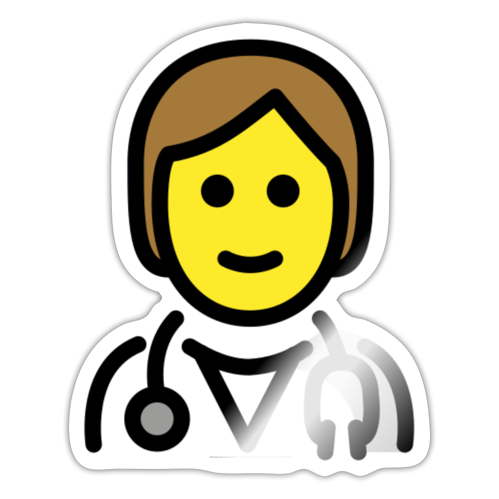 Health Worker Moji Sticker - Emoji.Express - white glossy