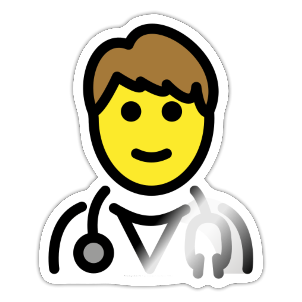 Man Health Worker Moji Sticker - Emoji.Express - white glossy