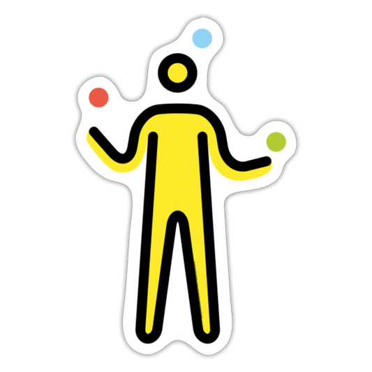 Man Juggling Moji Sticker - Emoji.Express - white matte