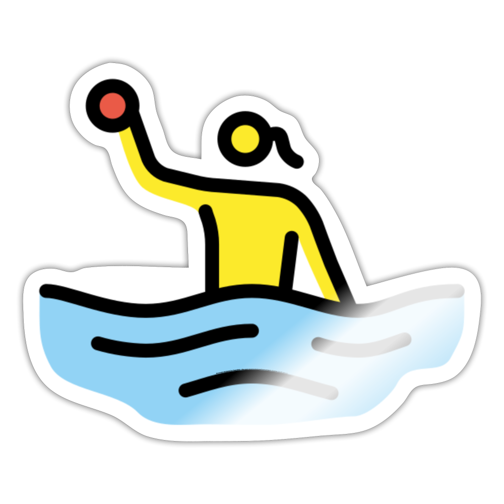 Woman Playing Water Polo Moji Sticker - Emoji.Express - white glossy