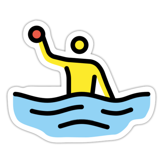 Man Playing Water Polo Moji Sticker - Emoji.Express - white matte