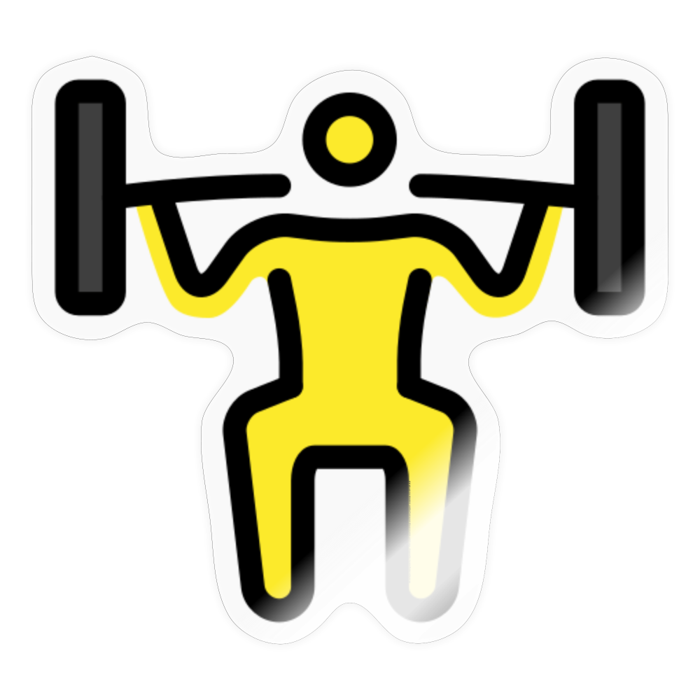 Person Lifting Weights Moji Sticker - Emoji.Express - transparent glossy