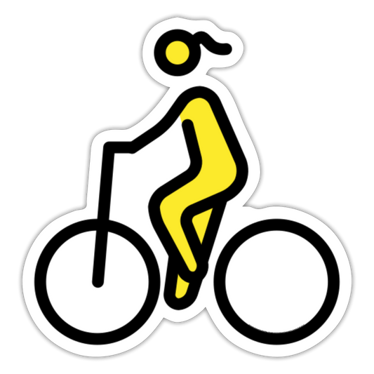 Woman Biking Moji Sticker - Emoji.Express - white matte