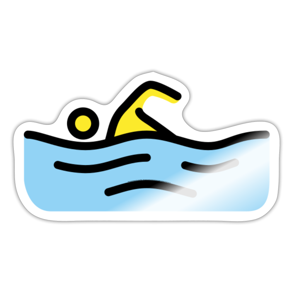 Man Swimming Moji Sticker - Emoji.Express - white glossy