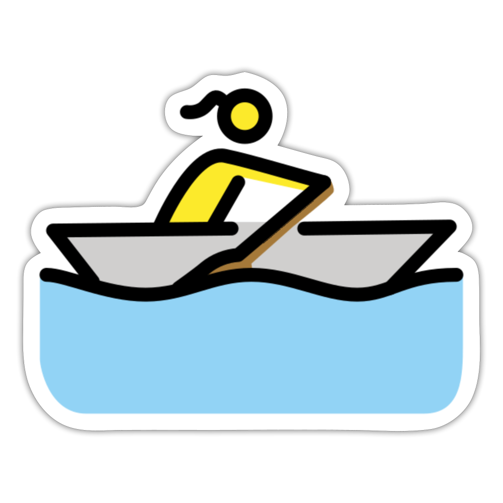 Woman Rowing Moji Sticker - Emoji.Express - white matte