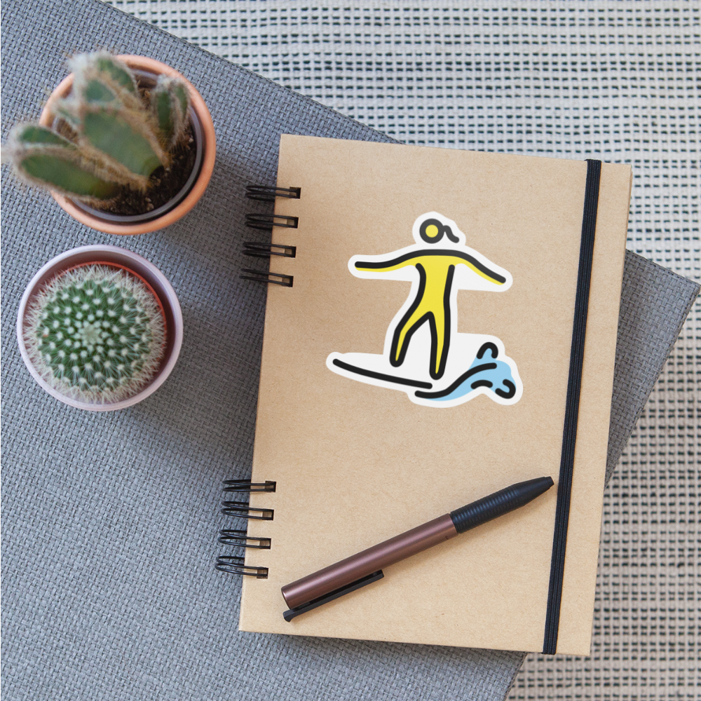 Woman Surfing Moji Sticker - Emoji.Express - white matte