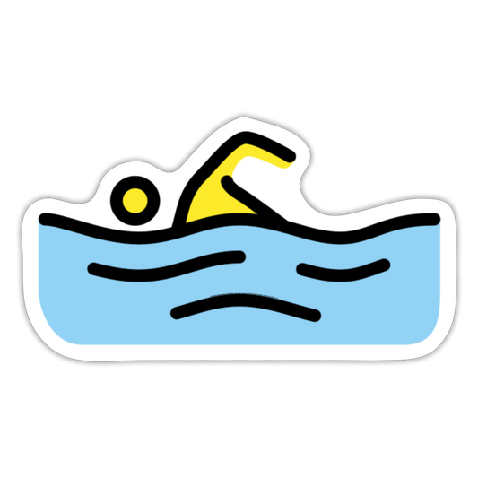 Person Swimming Moji Sticker - Emoji.Express - white matte