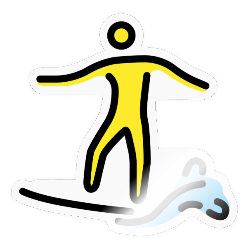 Man Surfing Moji Sticker - Emoji.Express - transparent glossy