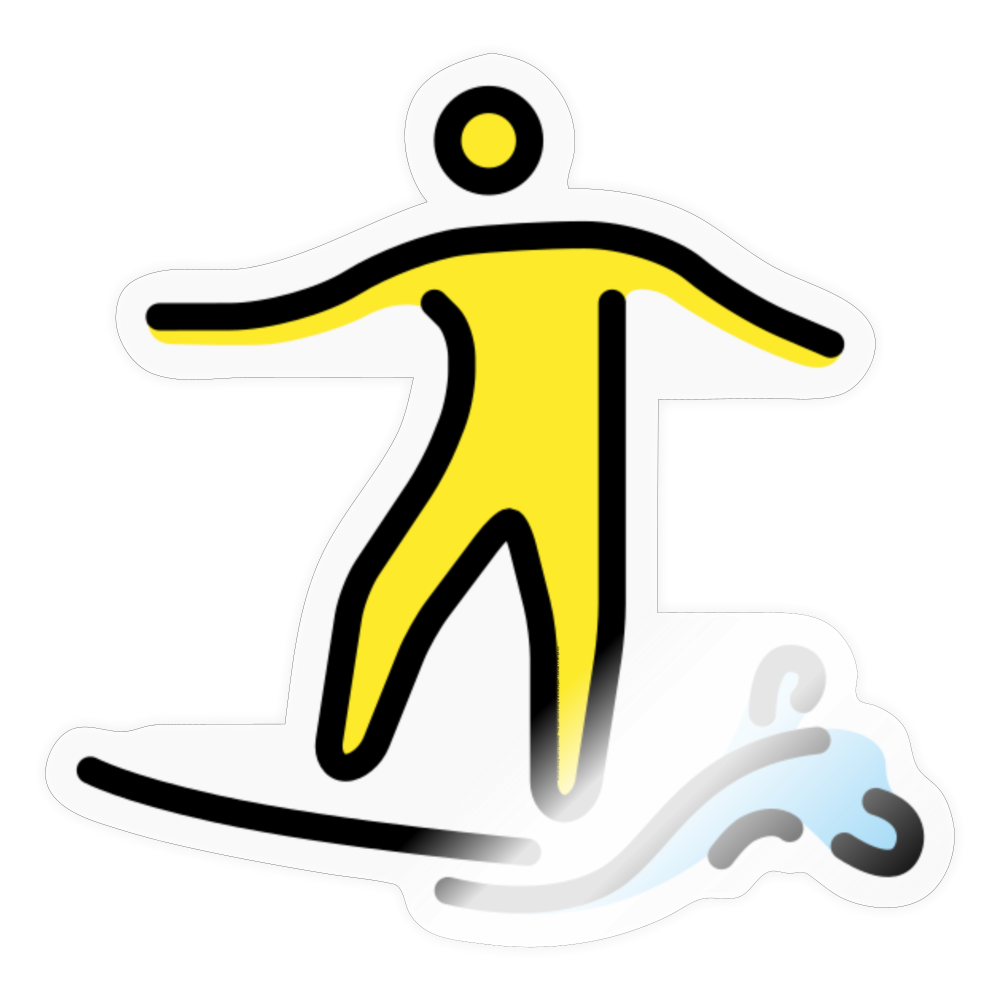 Person Surfing Moji Sticker - Emoji.Express - transparent glossy