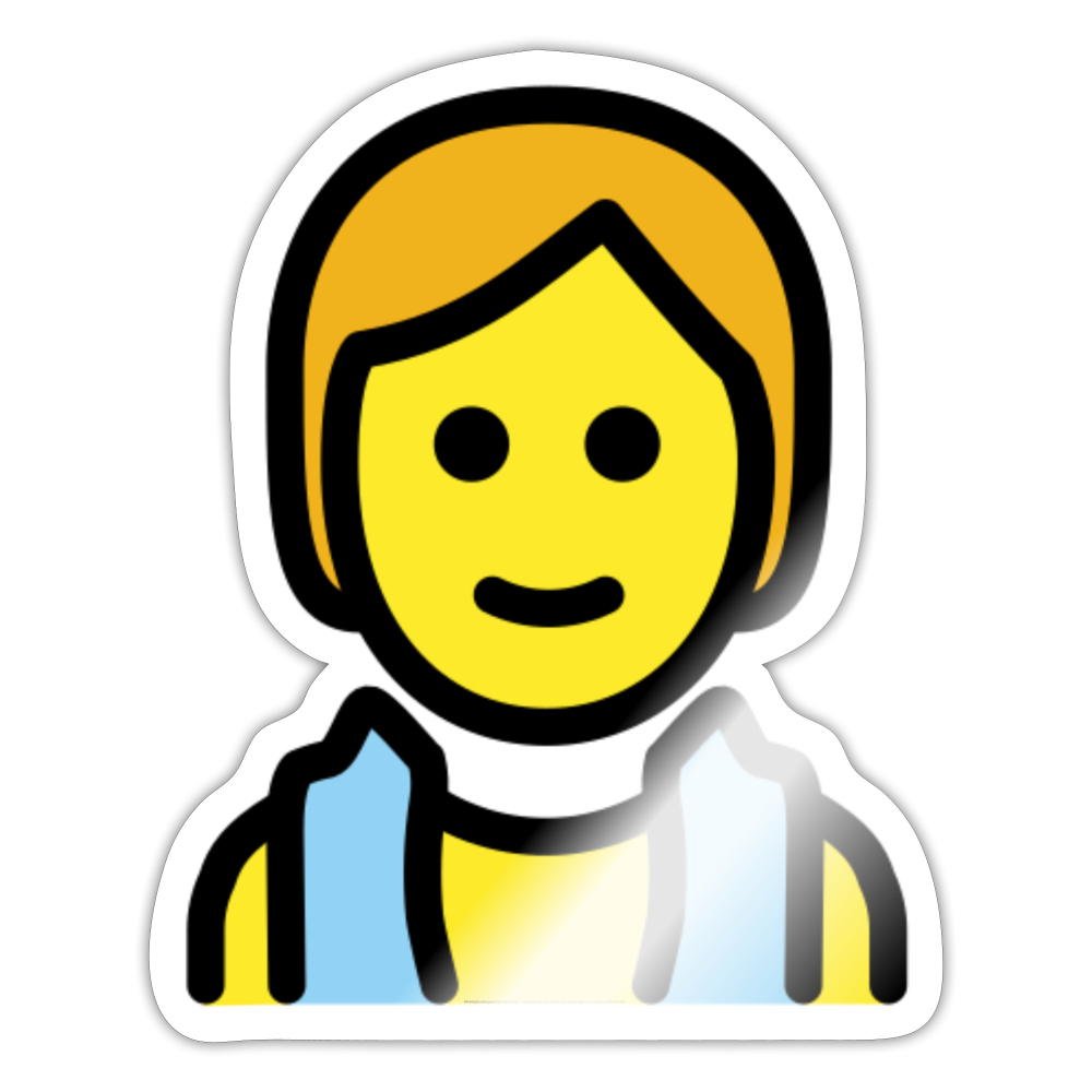 Person in Steamy Room Moji Sticker - Emoji.Express - white glossy