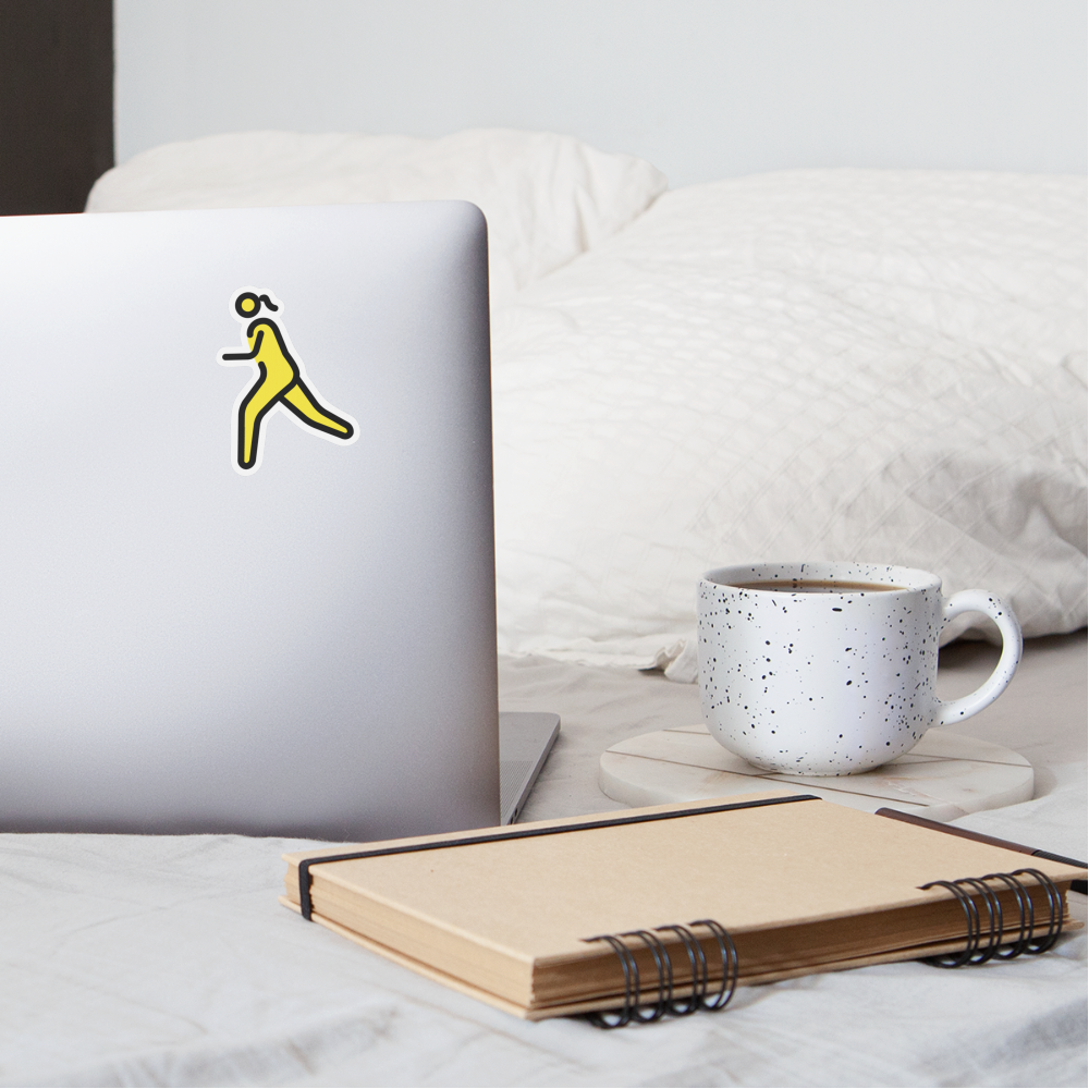Woman Running Moji Sticker - Emoji.Express - white matte