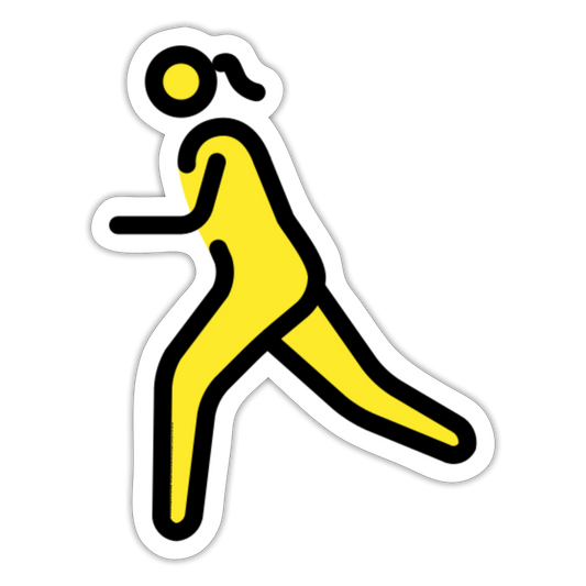 Woman Running Moji Sticker - Emoji.Express - white matte