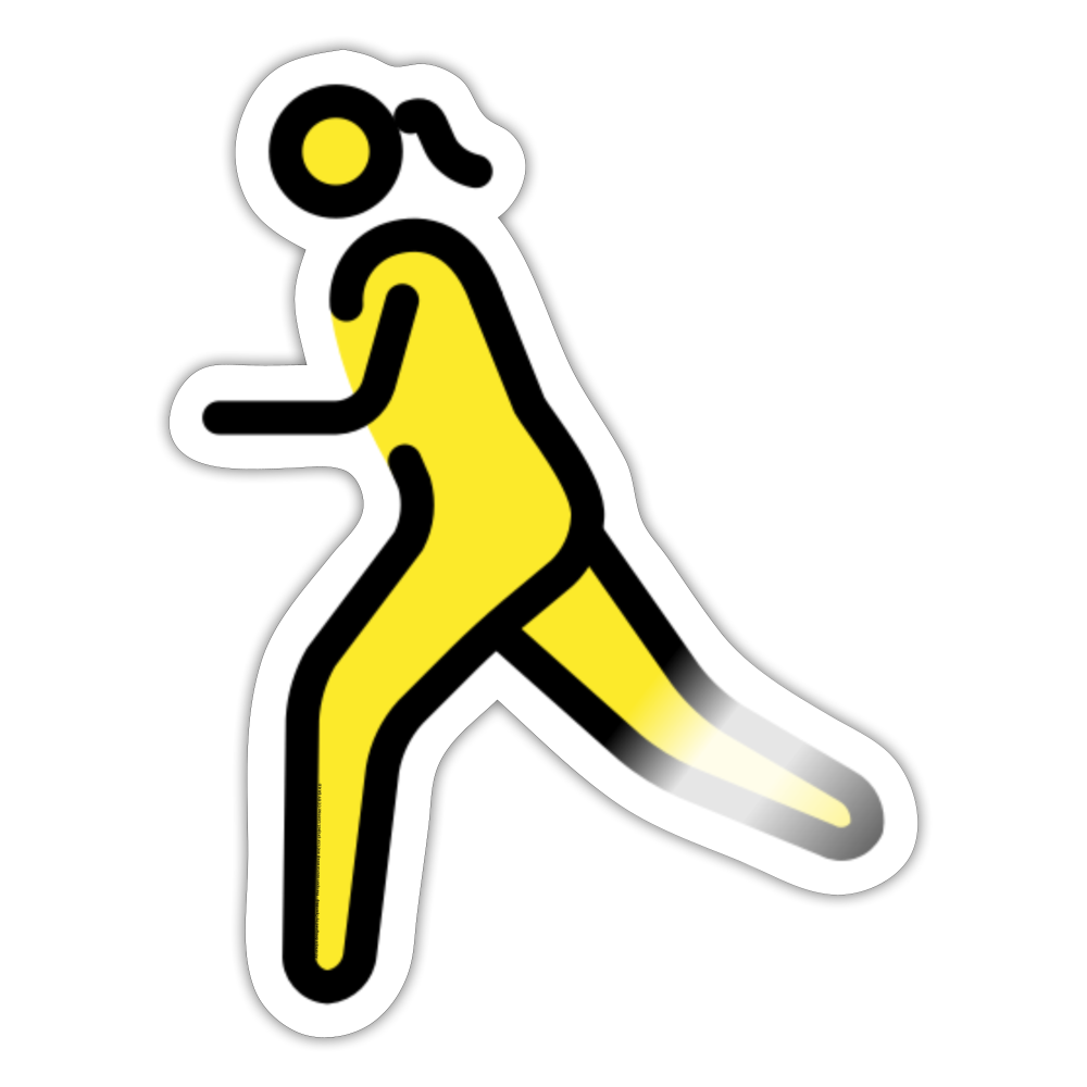 Woman Running Moji Sticker - Emoji.Express - white glossy