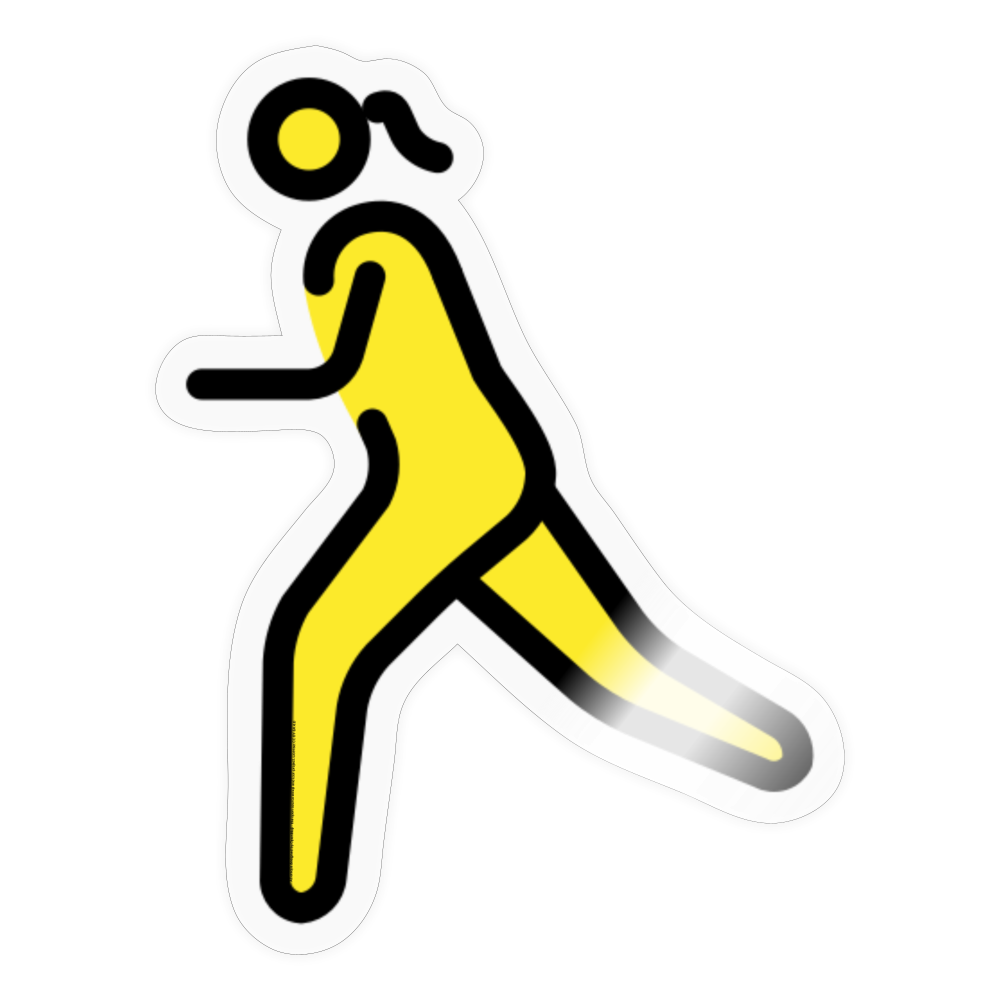 Woman Running Moji Sticker - Emoji.Express - transparent glossy