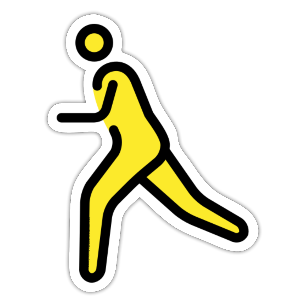Man Running Moji Sticker - Emoji.Express - white matte