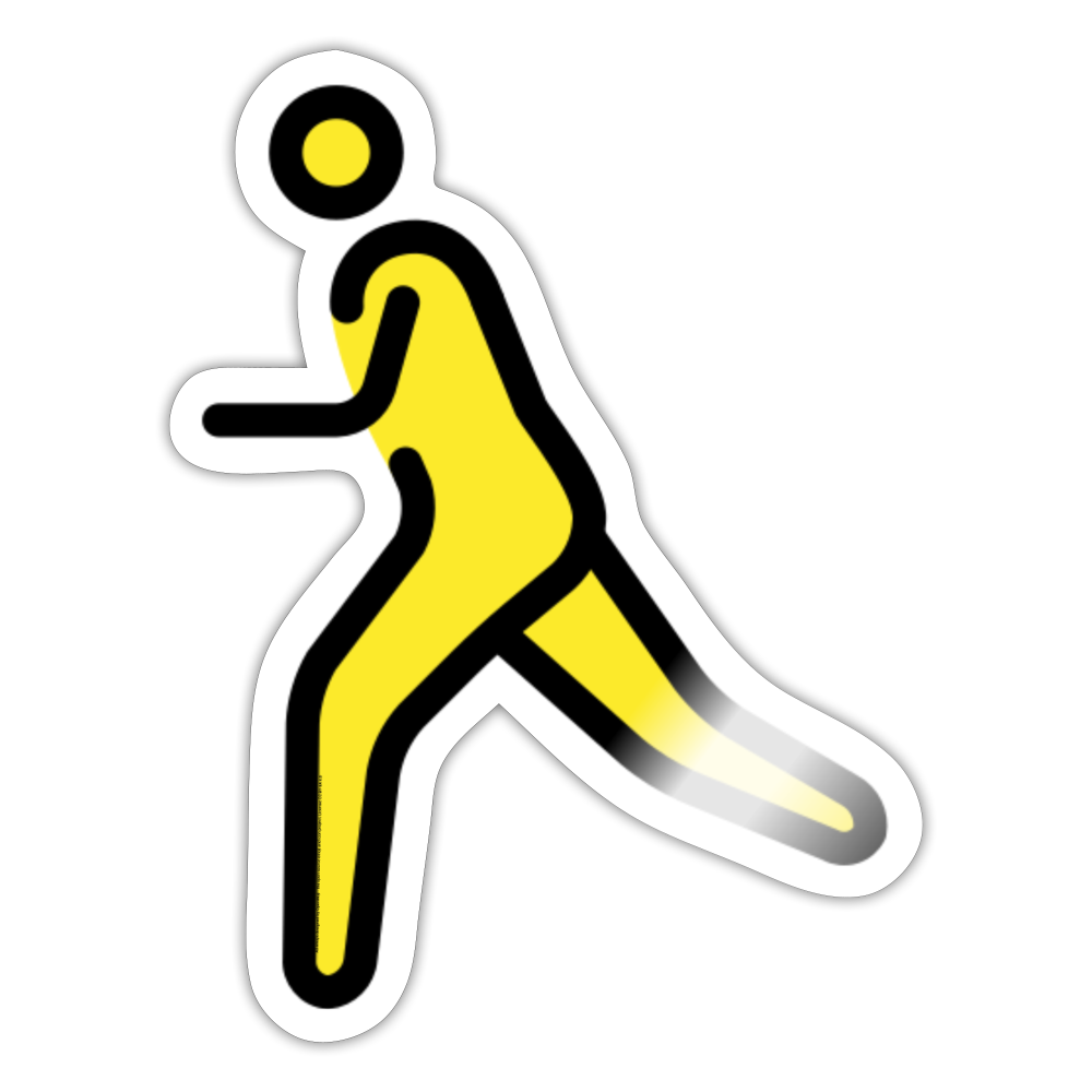 Man Running Moji Sticker - Emoji.Express - white glossy