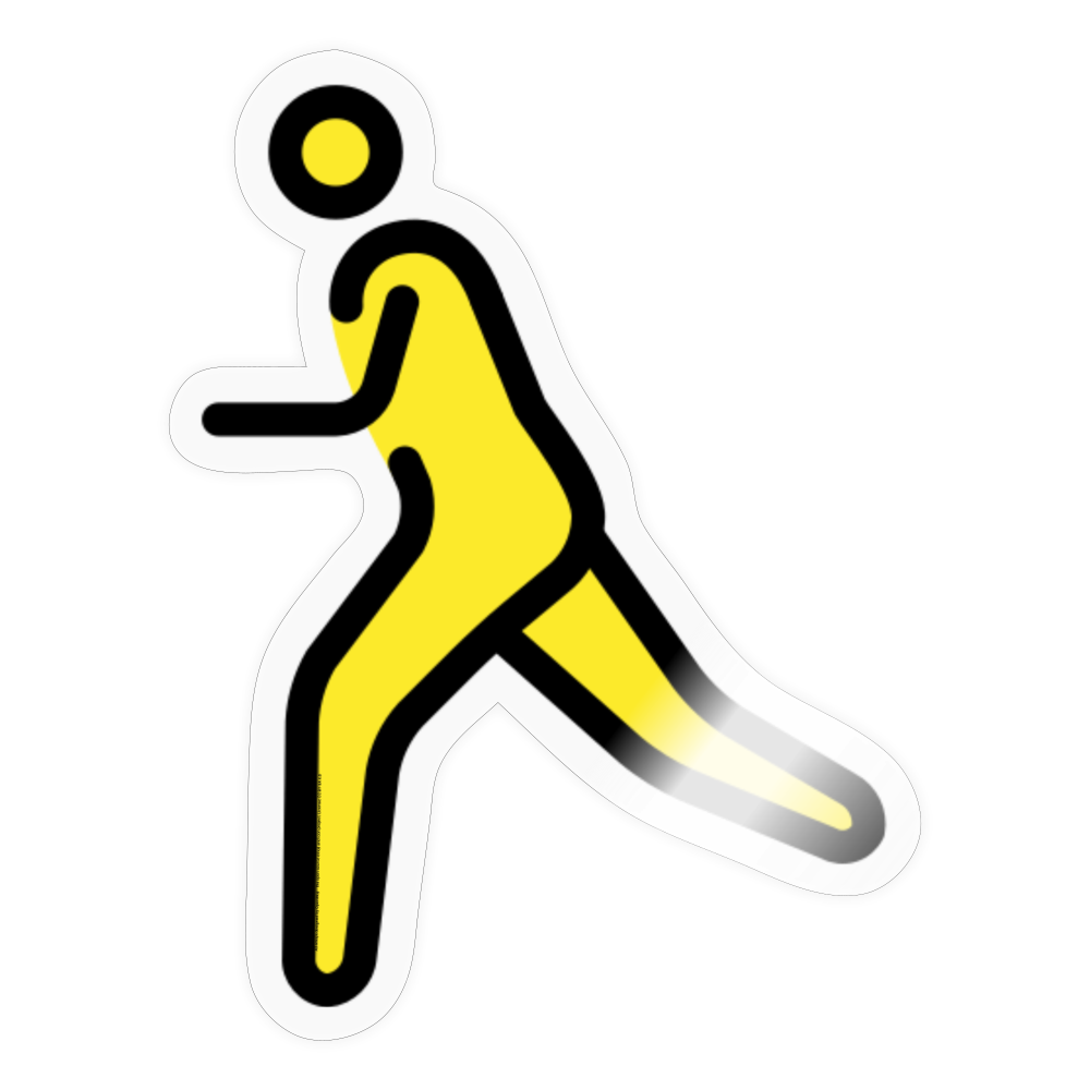 Man Running Moji Sticker - Emoji.Express - transparent glossy
