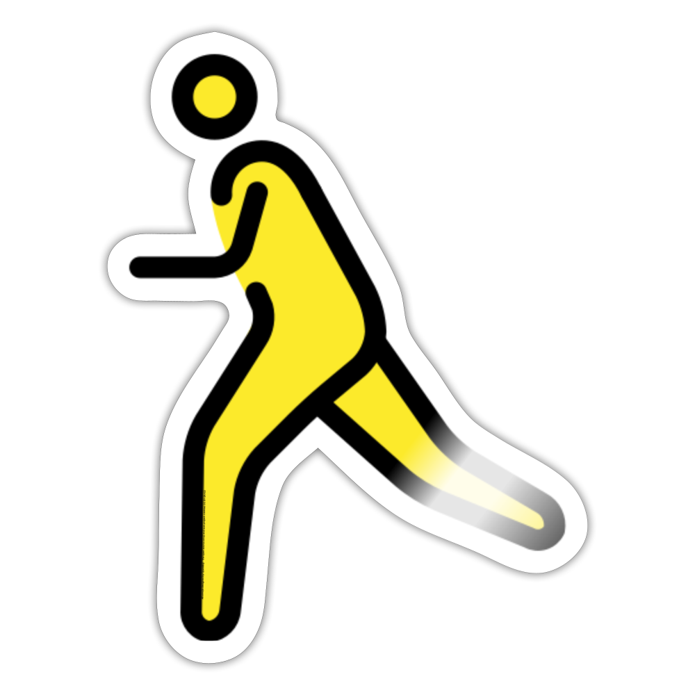 Person Running Moji Sticker - Emoji.Express - white glossy