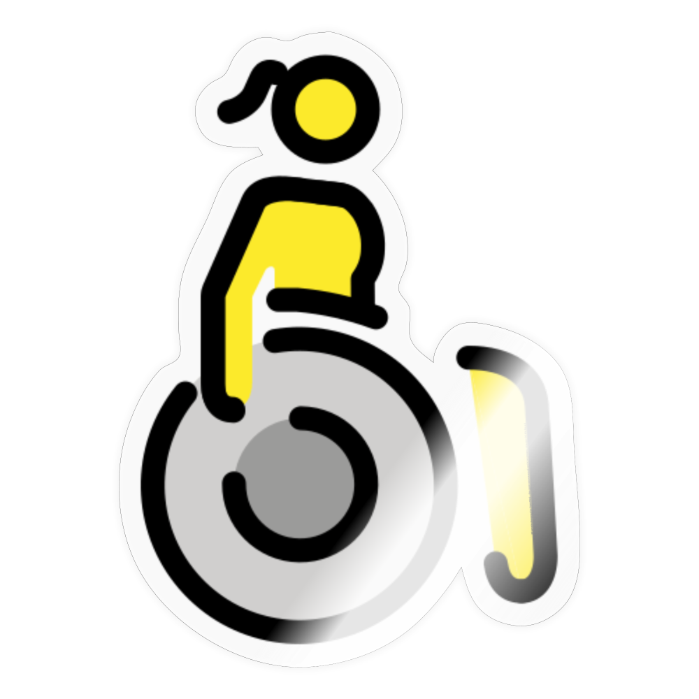 Woman in Manual Wheelchair Moji Sticker - Emoji.Express - transparent glossy