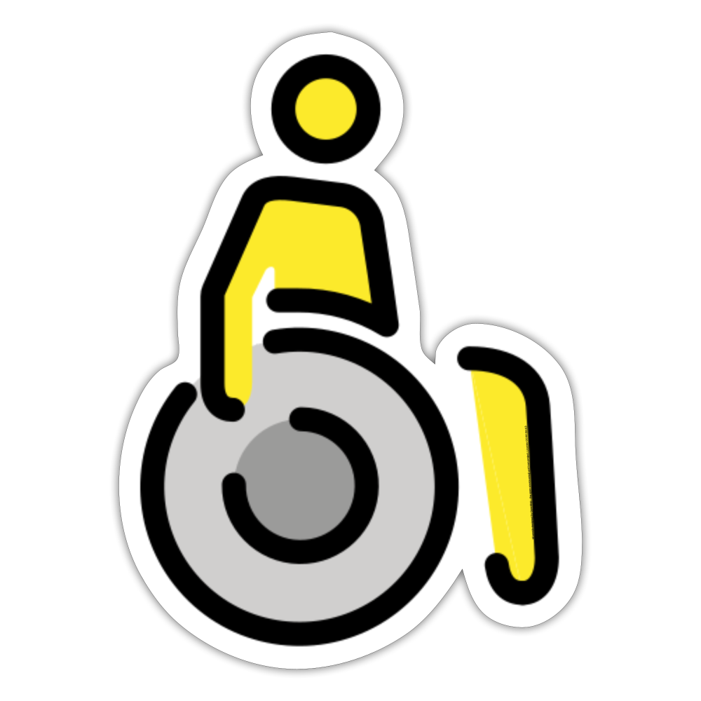 Man in Manual Wheelchair Moji Sticker - Emoji.Express - white matte