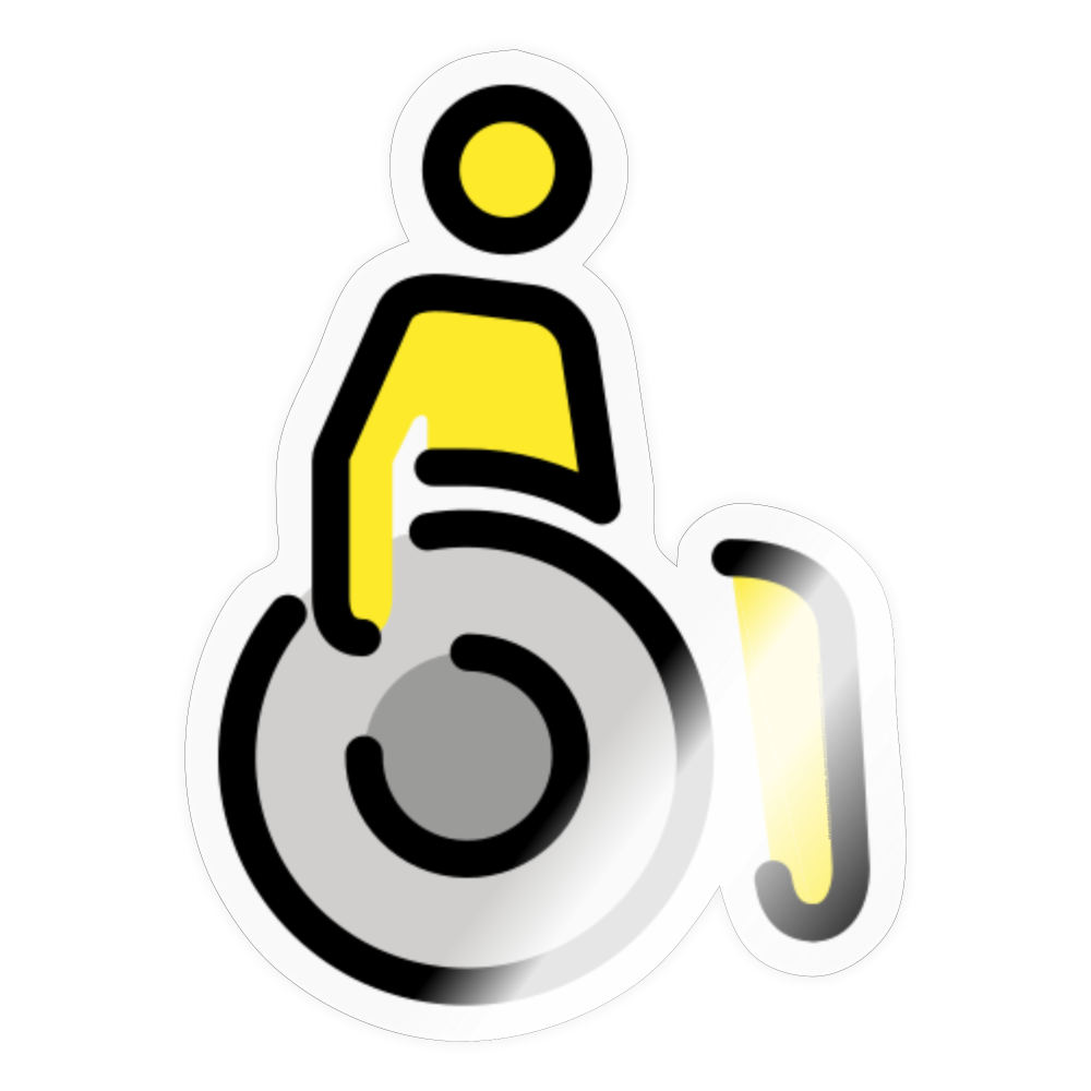 Man in Manual Wheelchair Moji Sticker - Emoji.Express - transparent glossy
