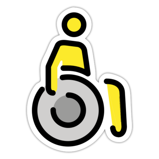 Person in Manual Wheelchair Moji Sticker - Emoji.Express - white matte