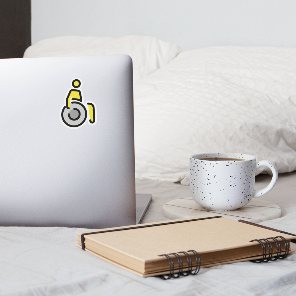 Person in Manual Wheelchair Moji Sticker - Emoji.Express - white matte