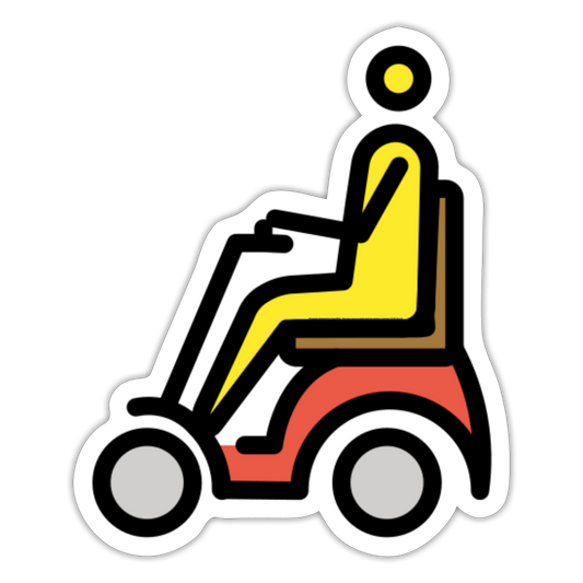 Man in Motorized Wheelchair Moji Sticker - Emoji.Express - white matte