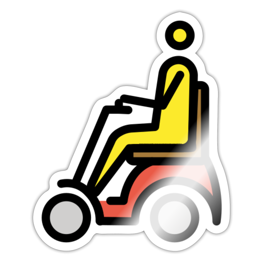 Man in Motorized Wheelchair Moji Sticker - Emoji.Express - white glossy