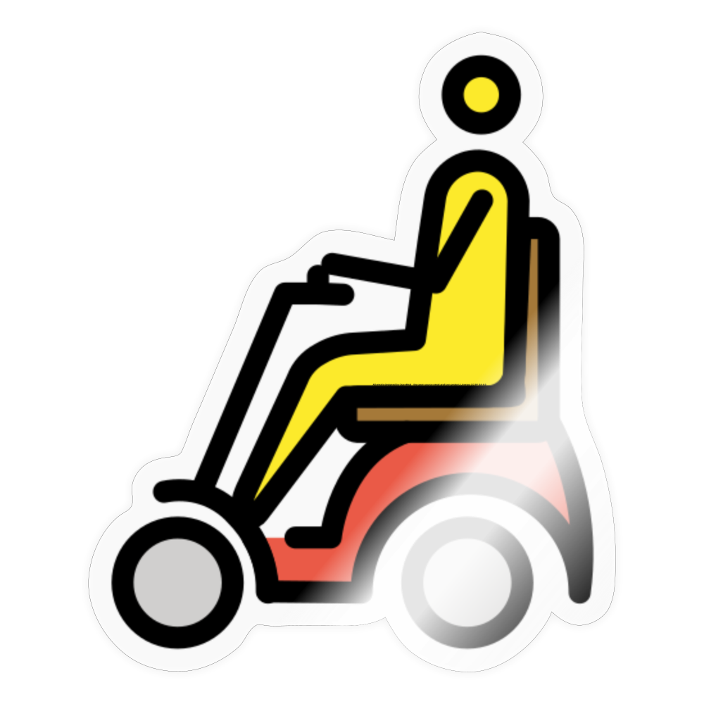Man in Motorized Wheelchair Moji Sticker - Emoji.Express - transparent glossy