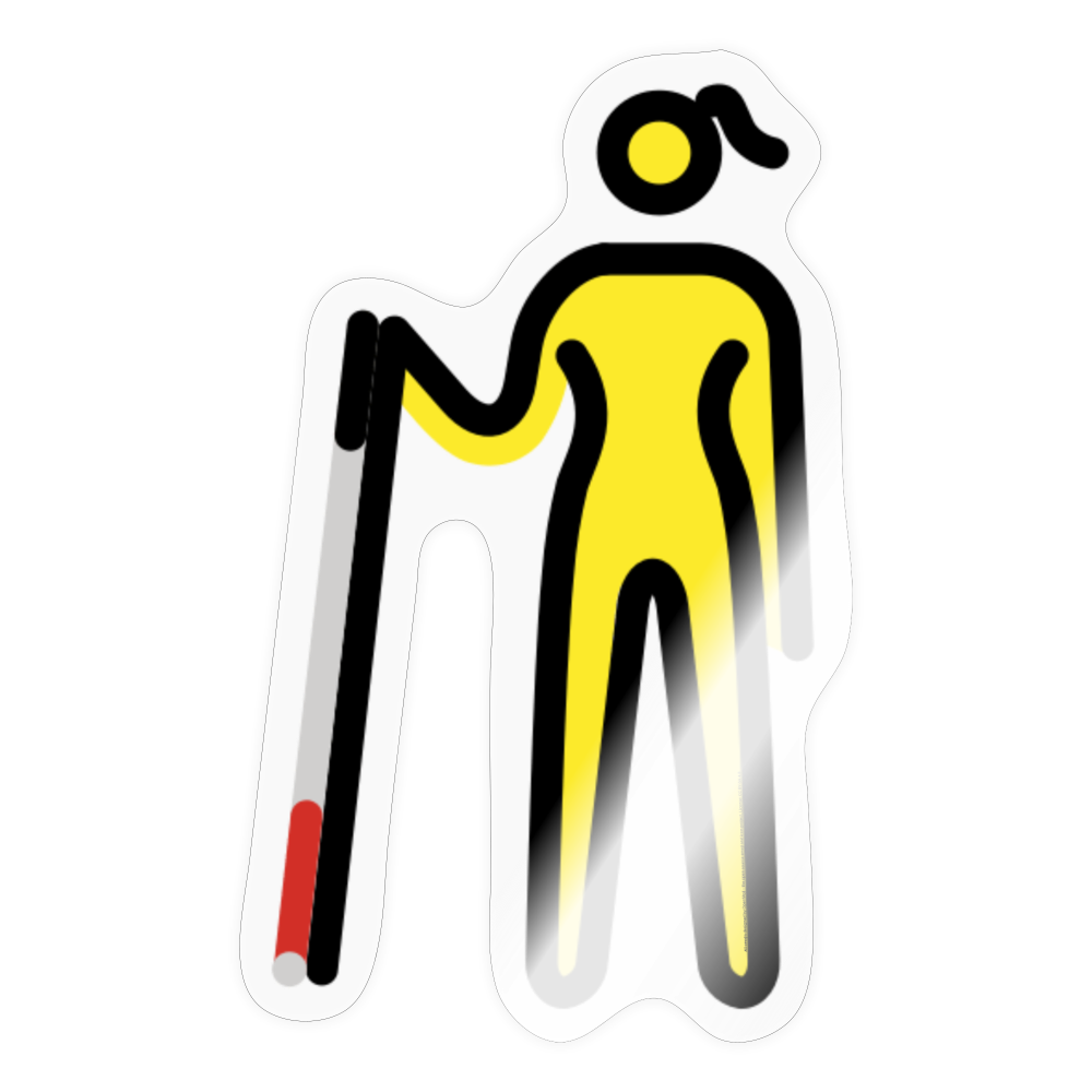 Woman with White Cane Moji Sticker - Emoji.Express - transparent glossy