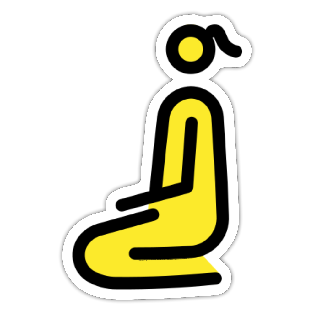 Woman Kneeling Moji Sticker - Emoji.Express - white matte