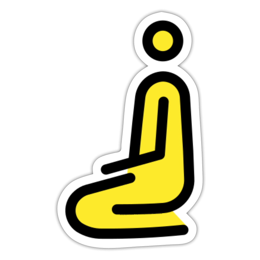 Man Kneeling Moji Sticker - Emoji.Express - white matte