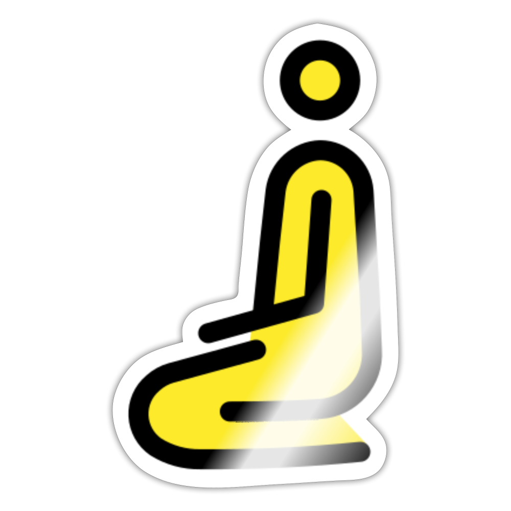Man Kneeling Moji Sticker - Emoji.Express - white glossy