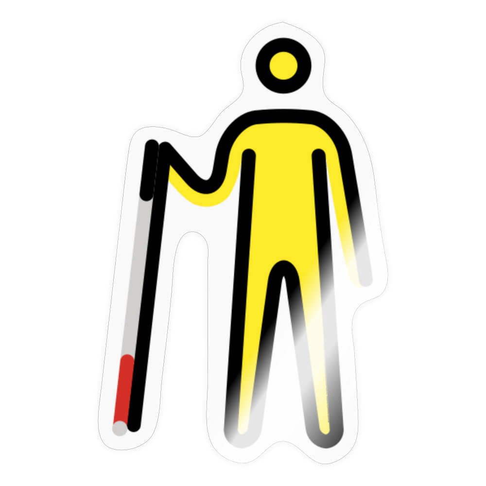 Man with White Cane Moji Sticker - Emoji.Express - transparent glossy