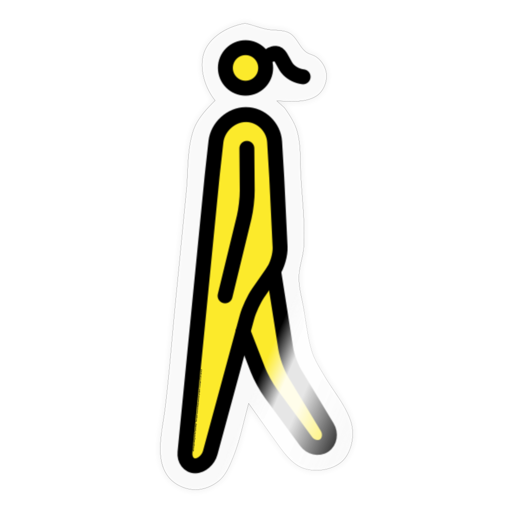 Woman Walking Moji Sticker - Emoji.Express - transparent glossy