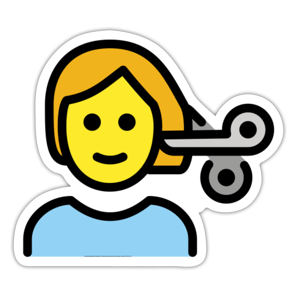 Person Getting Haircut Moji Sticker - Emoji.Express - white matte