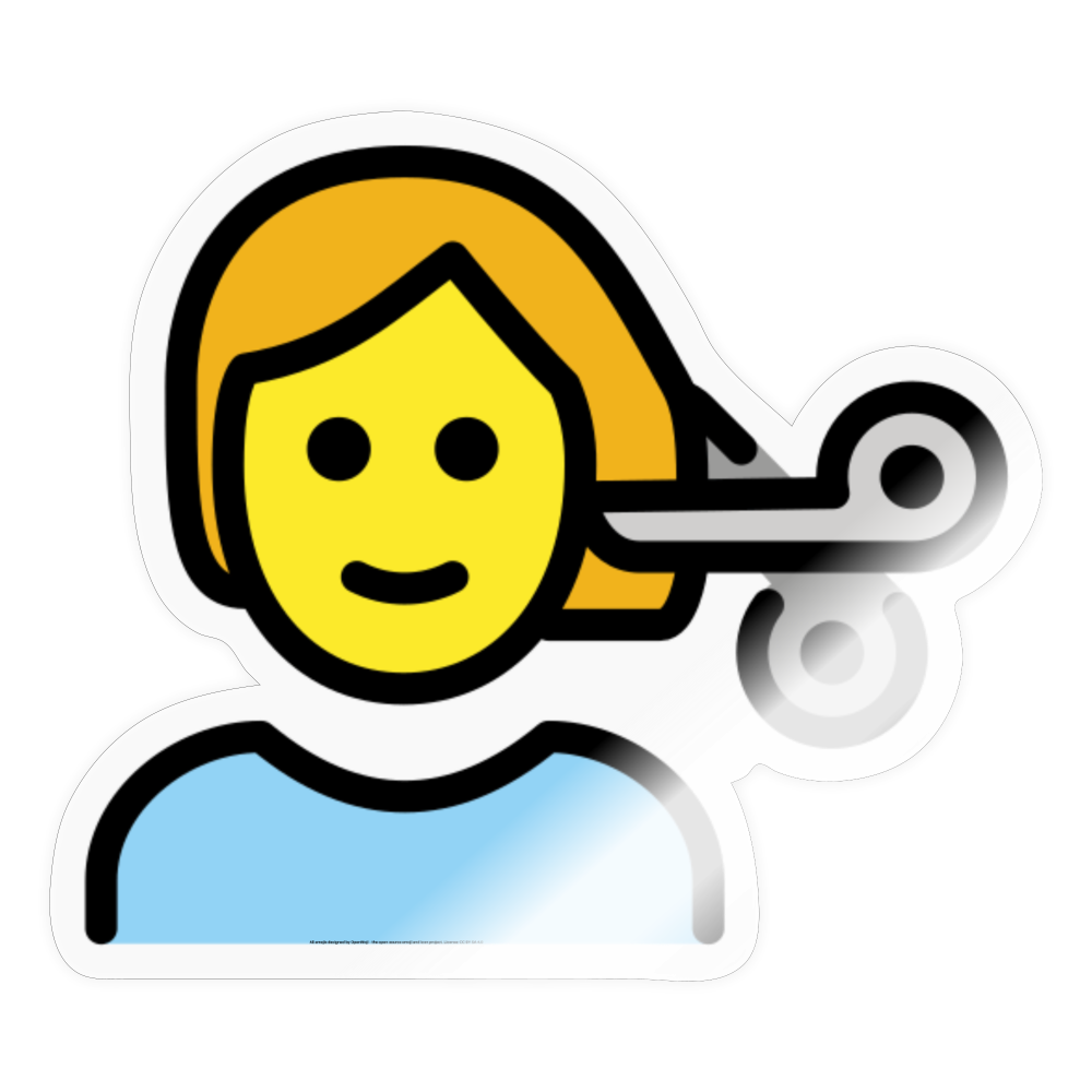 Person Getting Haircut Moji Sticker - Emoji.Express - transparent glossy