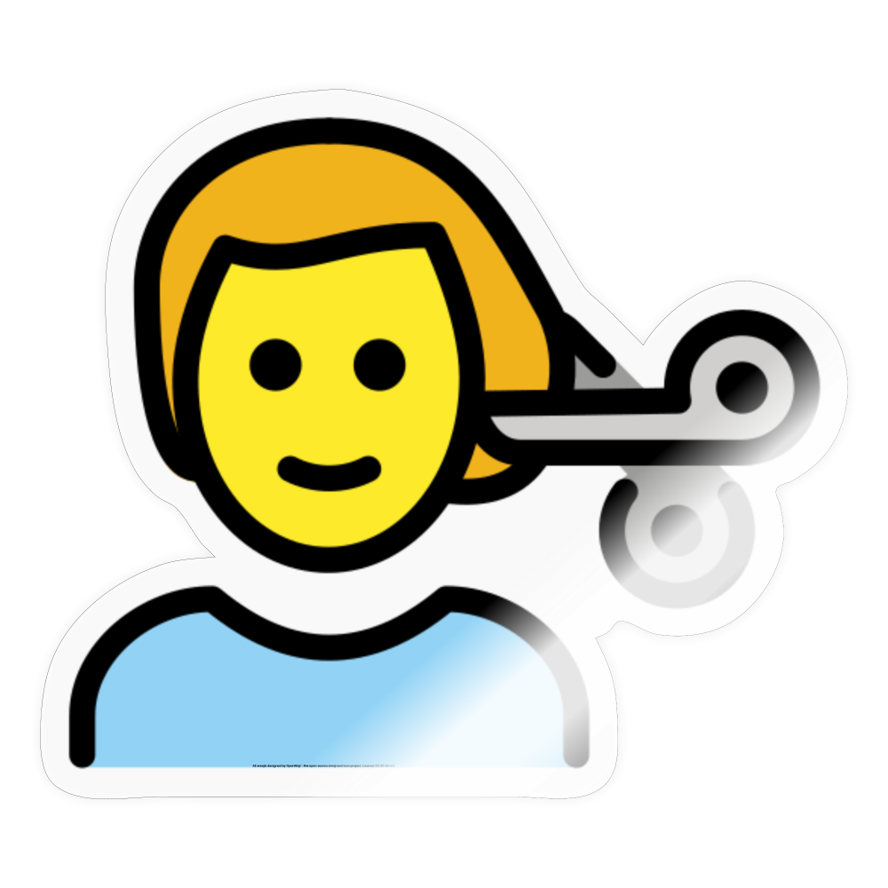 Man Getting Haircut Moji Sticker - Emoji.Express - transparent glossy