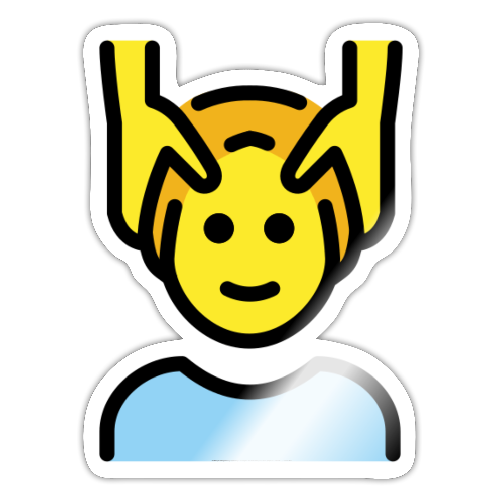 Man Getting Massage Moji Sticker - Emoji.Express - white glossy