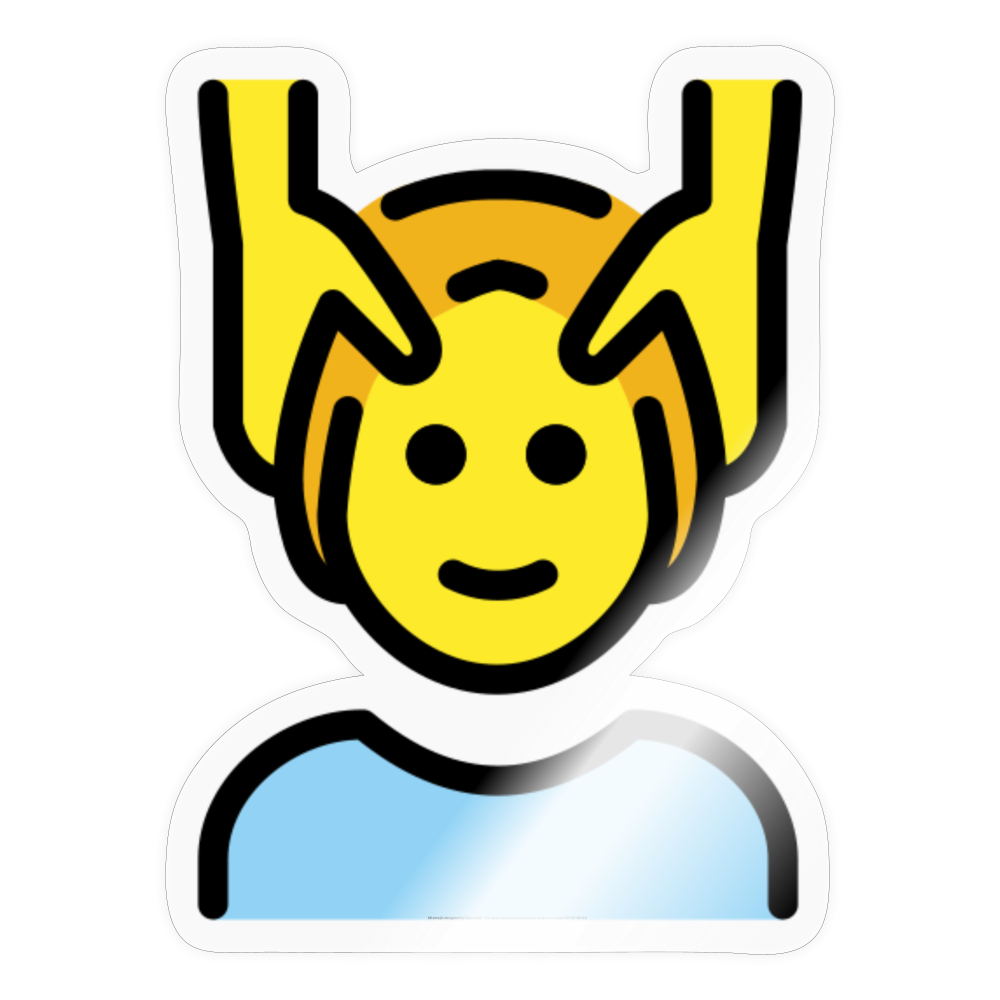 Person Getting Massage Moji Sticker - Emoji.Express - transparent glossy