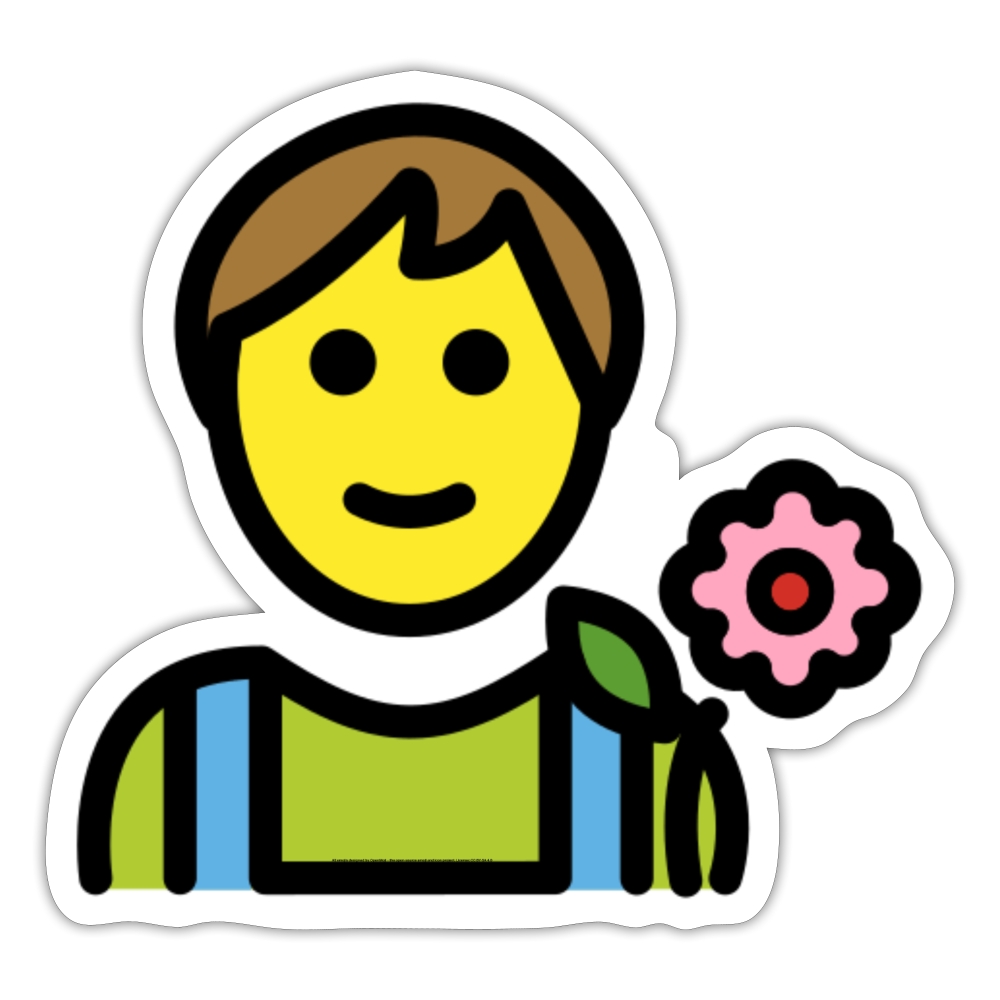 Gardener Man Moji Sticker - Emoji.Express - white matte
