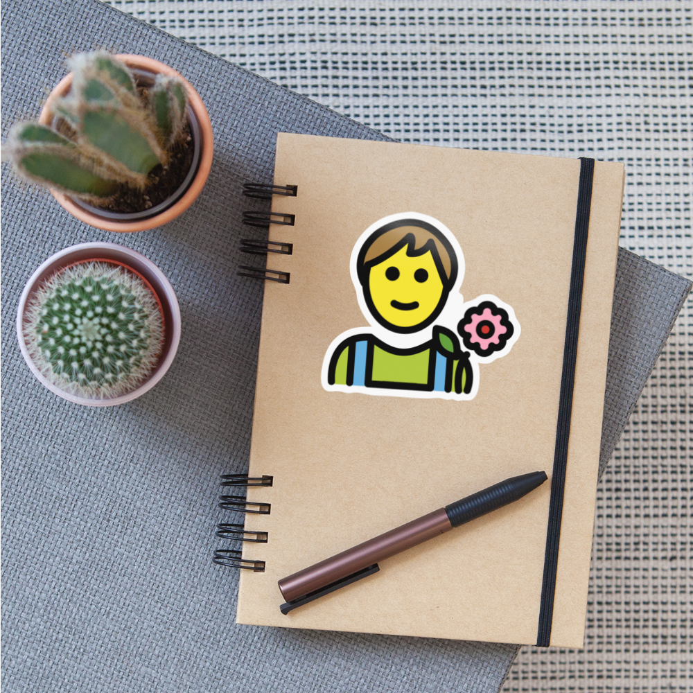 Gardener Man Moji Sticker - Emoji.Express - white glossy