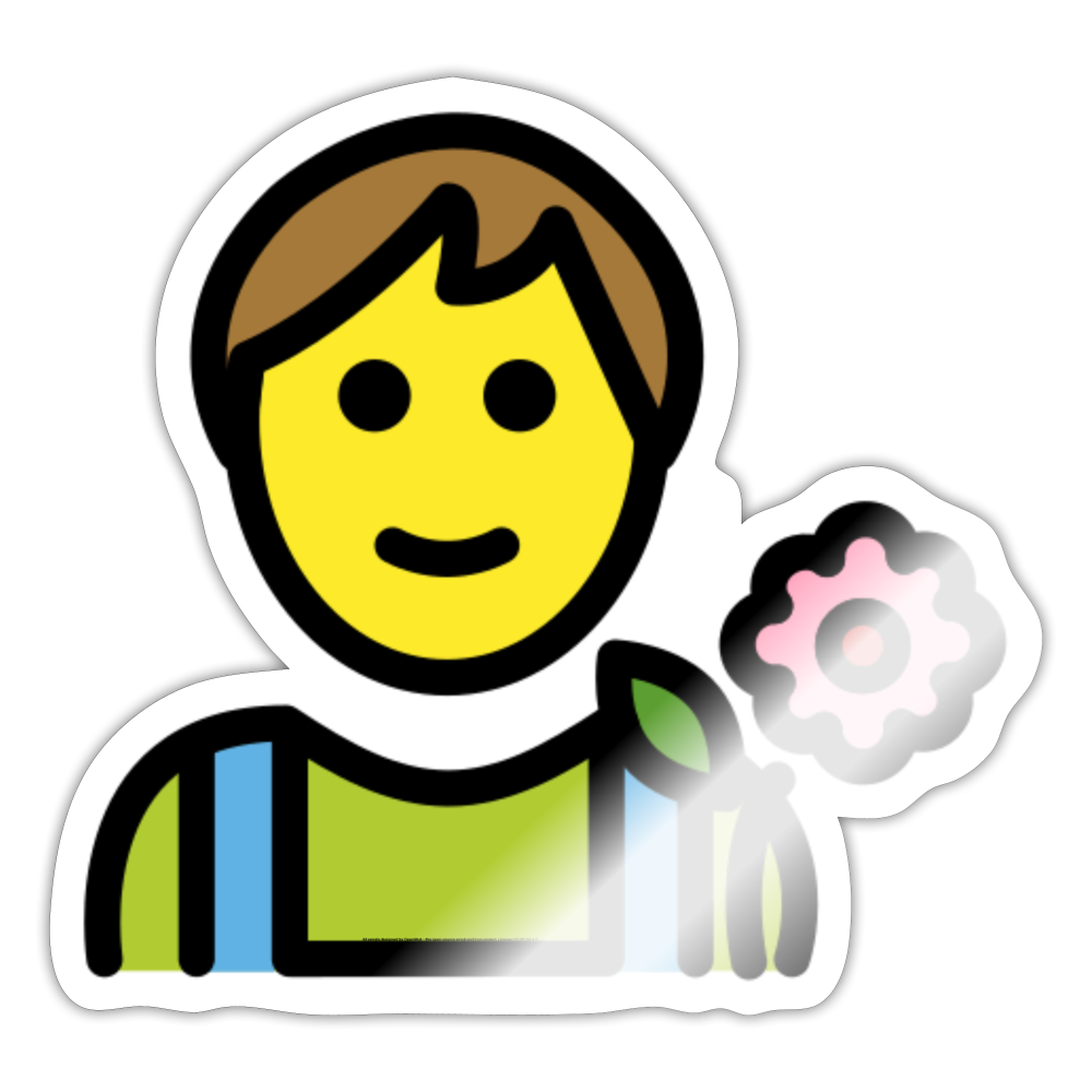Gardener Man Moji Sticker - Emoji.Express - white glossy