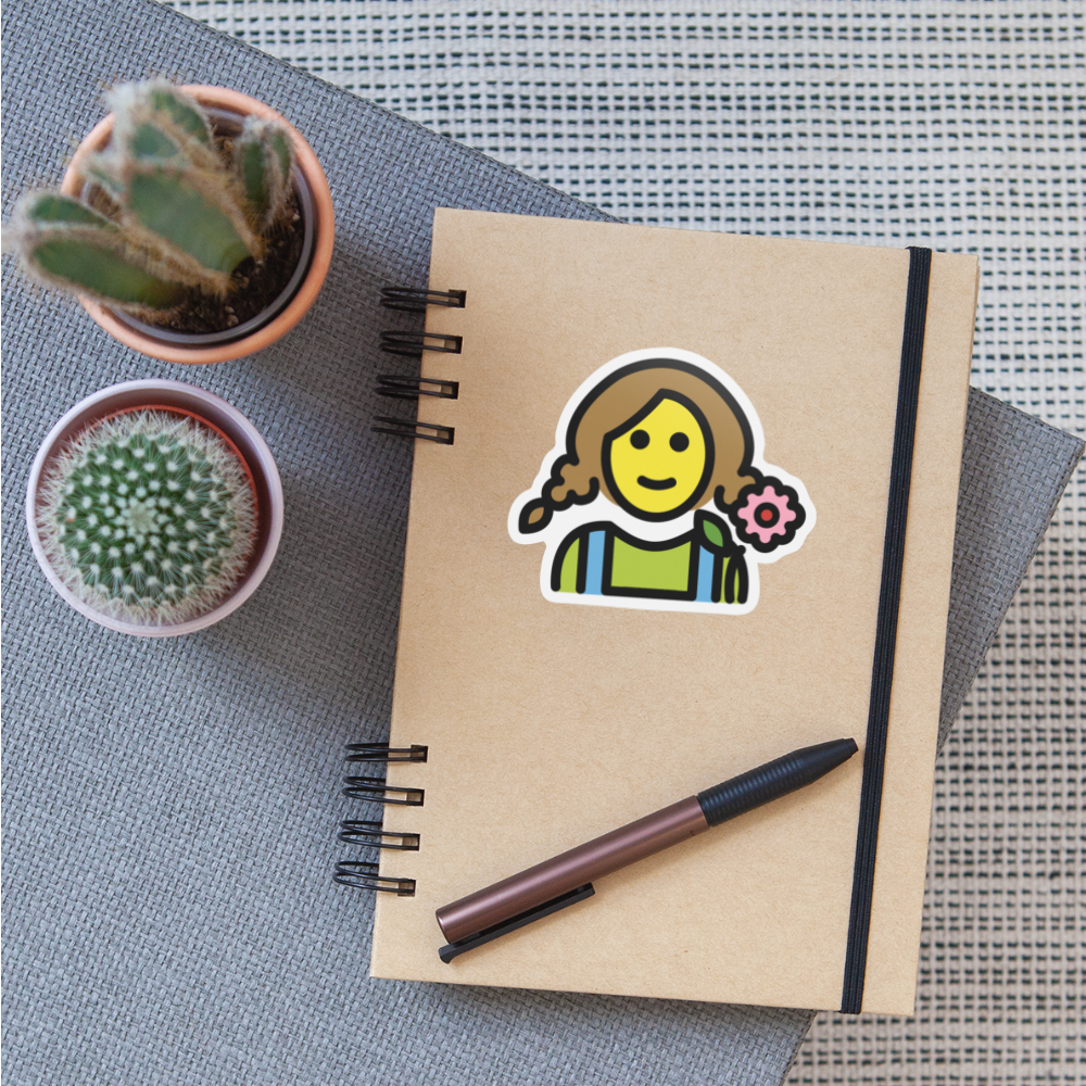 Woman Gardener Moji Sticker - Emoji.Express - white matte