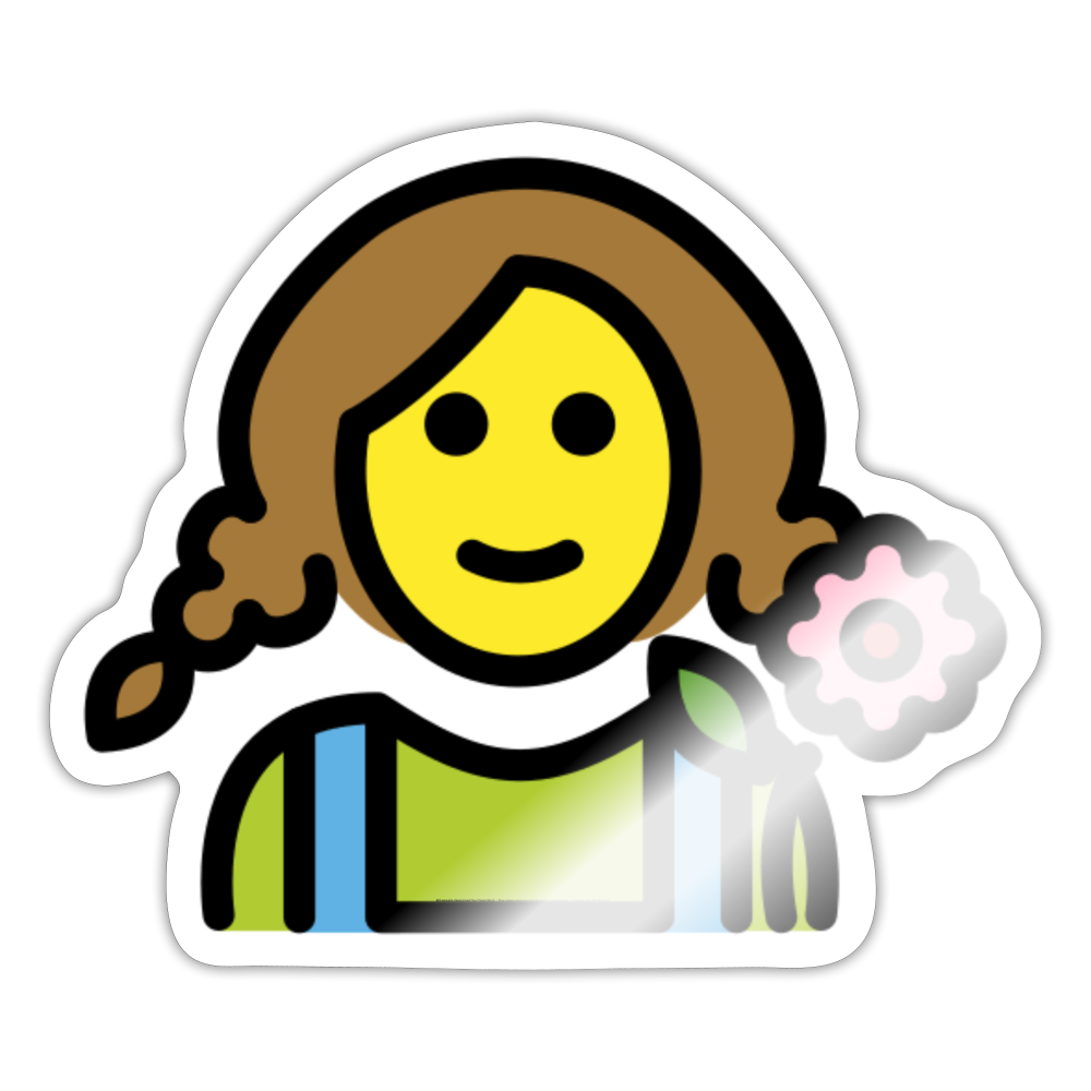 Woman Gardener Moji Sticker - Emoji.Express - white glossy