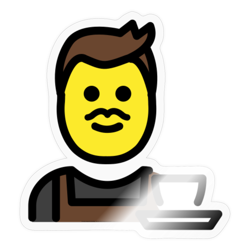 Man Barista Moji Sticker - Emoji.Express - transparent glossy